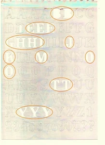 Various Shiny Silver Letter Stickers on a Sheet - Picture 1 of 1