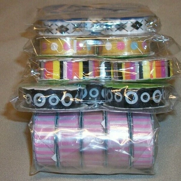 25 mini Rolls ASST. SINGLE FACE SATIN RIBBON  3/8" W   3 ft.-5 ft P/R - Image 1 of 1