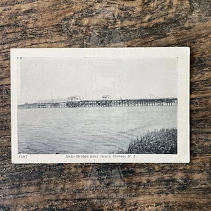 Raro PC LBI anni '20 - "Ponte automatico vicino al porto di spiaggia, N.J." - Foto 1 di 2