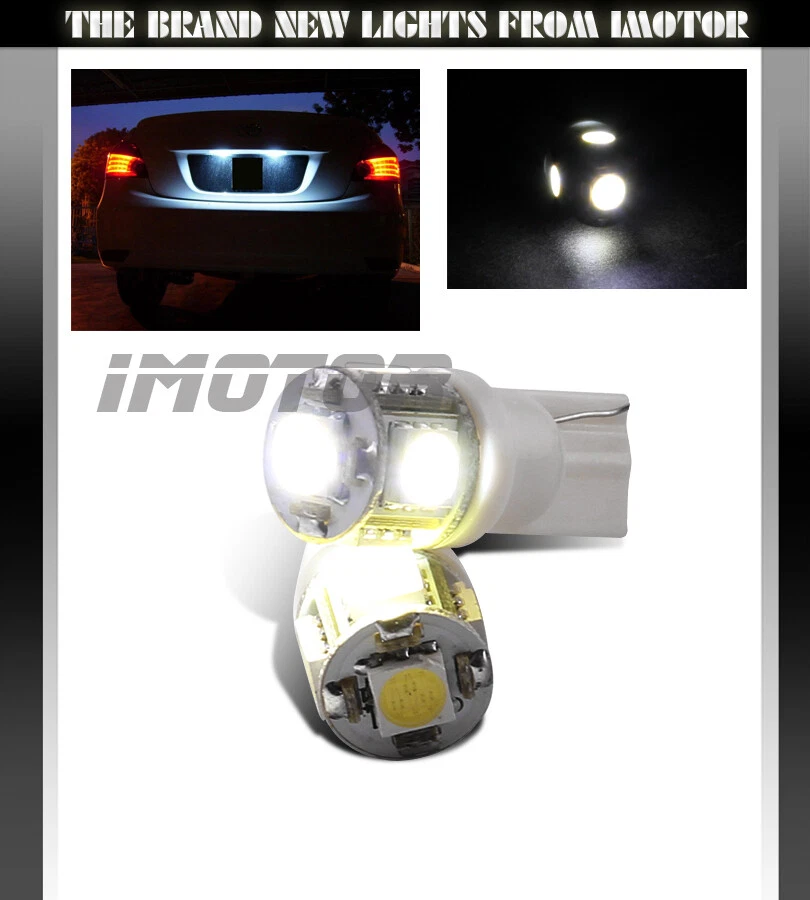 2 X 5-SMD LED 168/194/W5W/T10 LED REAR LICENSE PLATE LIGHT/CITY/SIDE MARKER - Image 1 of 1