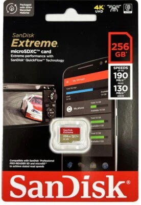 SanDisk 256GB 512GB U3 Micro SD Card Extreme For NEXTBASE DASH CAM Camera - Image 1 of 4
