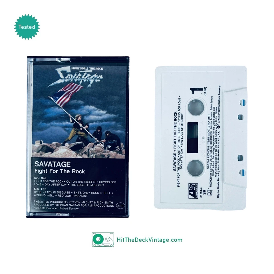 Savatage – Fight For The Rock Cassette Tape (1986) 80s Heavy Metal TESTED - Image 1 of 2
