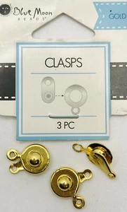 Blue Moon Clasps Gold Tone Qty:3 - Picture 1 of 1
