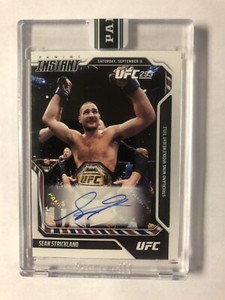 2023 Panini Instant UFC Sean Strickland Champion Red White Blue Auto /10 #76