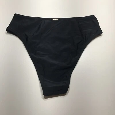 Pantalones de bikini Relleciga para mujer talla mediana negros lisos trajes de baño de corte alto nuevos con etiquetas Foto 1 de 4