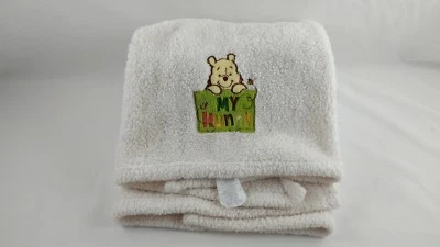 Manta Winnie the Pooh Blanca My Hunny Bebé Abejas Verdes Disney Seguridad 30" x 36" Foto 1 de 3