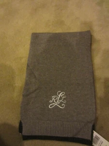 Polo Ralph Lauren Unisex Merino Wool Blend Knit Scarf Dark Moleskin Authentic - Picture 1 of 10
