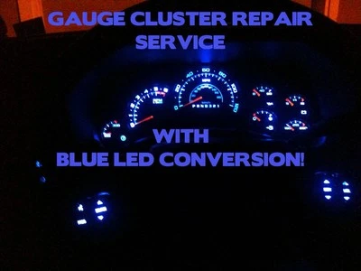 REPARACIÓN 2004 GM GMC Sierra Yukon Velocímetro Cuadro de Instrumentos Medidor AZUL LED 03 Foto 1 de 4