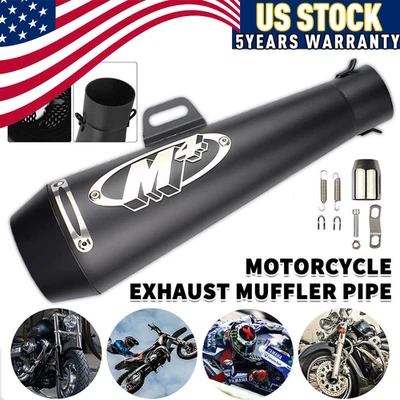 Motorcycle Exhaust Muffler Pipe W/ DB Killer Slip On M4 Exhaust 51 mm Black FA - Image 1 of 4