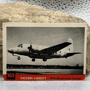 #0 1956 Topps Jets Airplane Trading Cards 2x3” #103 VICKERS VARSITY British - Picture 1 of 8