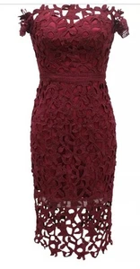 CHI CHI LONDON - BURGUNDY ANNA DRESS BRAND NEW WITH TAGS SIZE 18 - Picture 1 of 4
