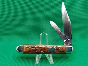 Vintage Shapleigh USA 2 Blade " Jack " Pocketknife w/ Jigged Bone Handles - Picture 1 of 11