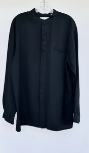 Pronti Collection By Phita Men Black Long Sleeve Dress Shirt Size Large - Picture 1 of 8