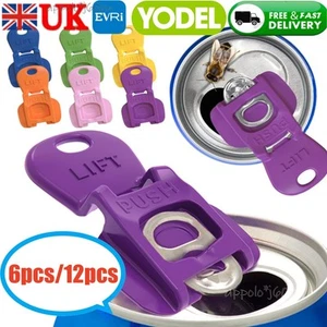 6/12Pcs COMPLETE COVER EASY TAB OPENER, DRINK CAN PROTECTOR FOR SODA UK - Picture 1 of 11