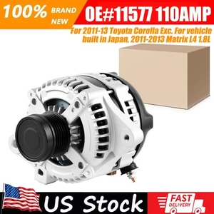 New Alternator for 2011-2013 Toyota Corolla Matrix L4 1.8L 110Amp 11577 AND0597 - Picture 1 of 9
