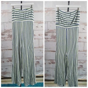 Anthropologie Maeve Jumpsuit Daydream Striped Strapless M - Picture 1 of 7