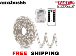 Battery Operated Led Strip Lights White with Remote 8 Modes Dimmable Timer S - Picture 1 of 8