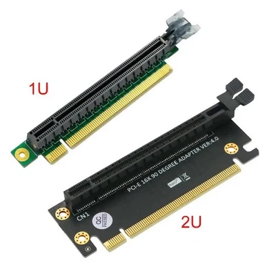 90/180 Degree Flat Insertion PCI-e 16X Extender Riser Card for 1U 2U PC Server - Image 1 of 4