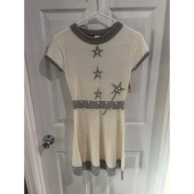 Vestido de ángel para niños NO BORDERS gris crema estrellas adornado con perlas XS Foto 1 de 4