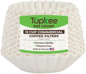Tupkee Large Coffee Filters 12 Cup, (500 Count) 9.75" x 4.25"  Commercial & Home - Picture 1 of 7