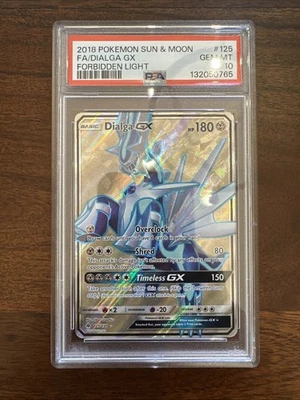 2018 POKEMON SUN & MOON FORBIDDEN LIGHT #125 FULL ART/DIALGA GX PSA 10 - Image 1 of 4