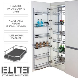Provedore Open Out Pantry - 600mm Cupboard - 1850mm-2150mm Adjustable Height - Picture 1 of 11