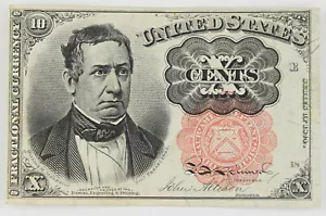 1874-1876 Fractional 10 Cent Currency Note 5th Issue Red Seal UNC Fr-1265 - Picture 1 of 2