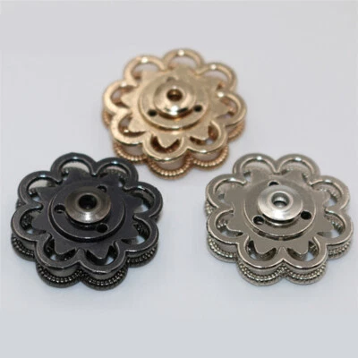 5 Pairs Metal Flower Snap Buttons Coat Windbreaker Invisible Fastener Buckle DIY - Image 1 of 4