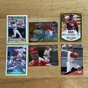 Lote de 6 tarjetas de béisbol Barry Larkin hoja roja puntuación Topps estilo etc. - Imagen 1 de 1