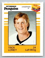 Troy Loney 1987-88 Pittsburgh Penguins Kodak