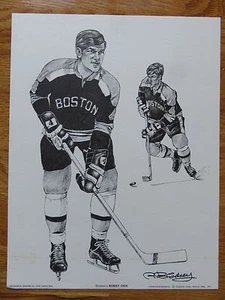 Vintage 1971 Bobby Orr Nr. 4 BOSTON BRUINS Litho Foto von Richard Edney - Bild 1 von 2