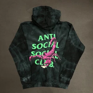 DS FW22 Anti social social Club Moodsting black tie dye Hoodie XL Auth ASSC CPFM - Picture 1 of 7