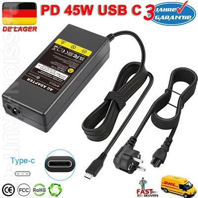 45W USB C Netzteil Ladegerät für MacBook Pro/Air,Dell XPS,Lenovo Thinkpad Laptop - Bild 1 von 4