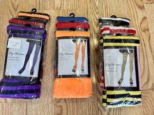 Leg Avenue Nylon Stripe Pantyhose Tights Socks Stockings 90-160 lb Many Colors - Picture 1 of 10