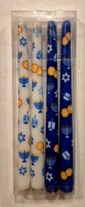 Tuitessine Hanukkah 4 Taper Candles 10 Inches Chanukah Candles Long Burning - Picture 1 of 4