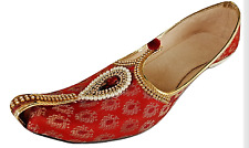 Mens Jutti Mojari Khussa ethnic Wedding Flat Shoes US size 8-12 Set-1 Pearl