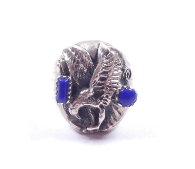 Anillo Águila Lapislázuli Plata de Ley 925 Pesado  Foto 1 de 4