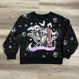 Girls The Nightmare Before Christmas Sweater M (7-8) Jack Sally Disney Crew Neck - Picture 1 of 10