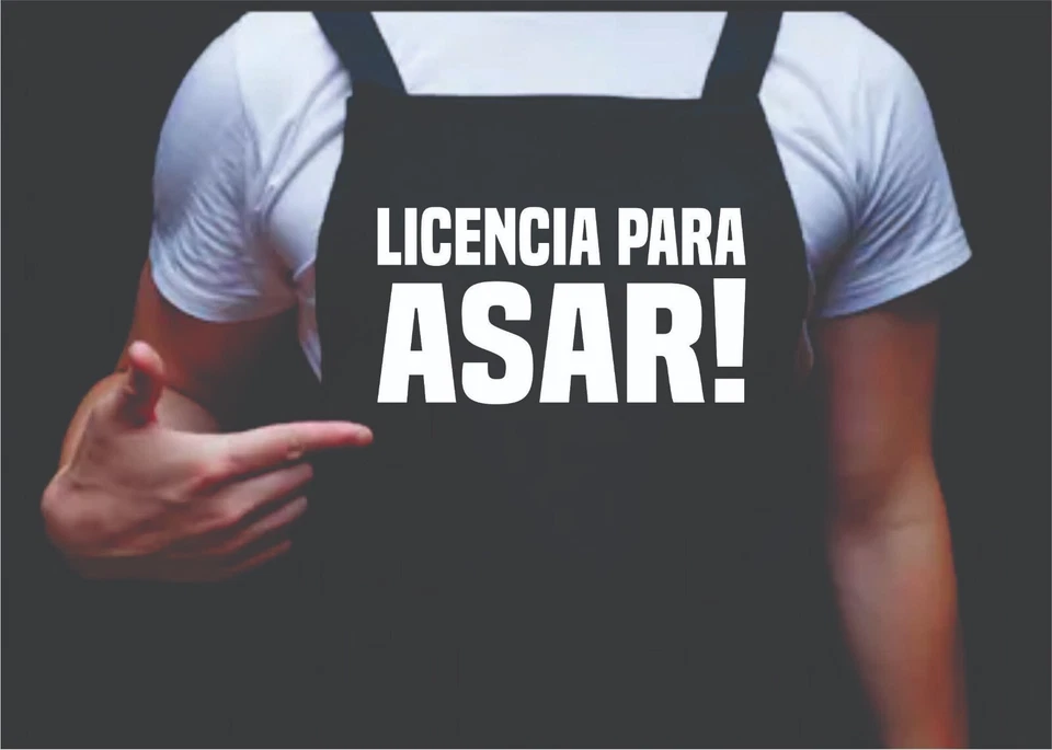 Avental masculino Licencia Para Asar avental engraçado para churrasco, avental masculino - Imagem 1 de 1