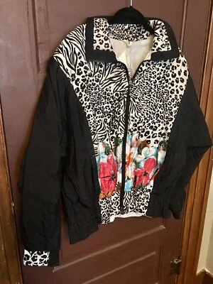 Cortavientos East West Vintage Multicolor Mujer Grande Estampado Animal y Floral Foto 1 de 4