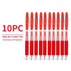 10xRetractable Qualiy Red Ink Ballpoint Pens 0.5mm Teacher Office Review Revise - Bild 1 von 10