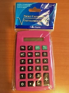 PINK POCKET CALCULATOR (Battery Included) EIGHT (8) DIGIT DISPLAY - Bild 1 von 1
