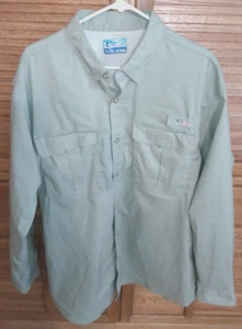 Camicia da Pesca Sportiva Mondiale Uomo XL Manica Lunga Bottoni Ventilata Verde - Foto 1 di 5