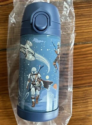Pottery barn School Disney STAR WARS Travel Mandalorian WATER BOTTLE space Boy . - Image 1 of 4