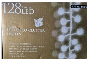 Kaemingk 128 LED indoor Snowball Deco Cluster lights with 2m Lead - Cool White - Picture 1 of 1