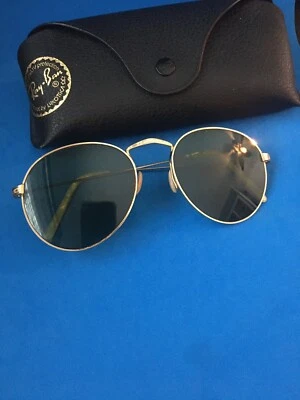 Vintage Green &  Gold Aviator Sunglasses  W Case - Image 1 of 4