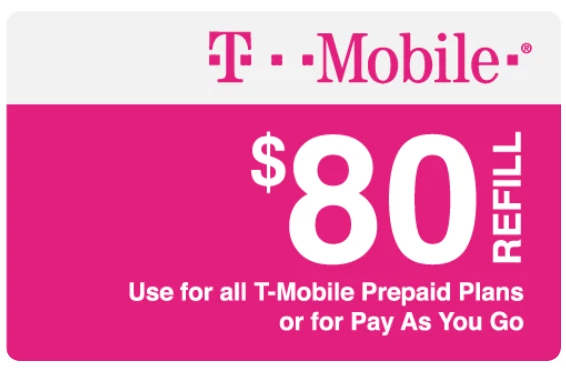 T-Mobile $80 Prepaid Refill – Fast Instant Delivery – Reliable and Secure - Image 1 of 1