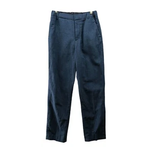 H&M Boys Youth Size 20 Linen Cotton Dress Pants Blue Straight Leg Trouser - Picture 1 of 10