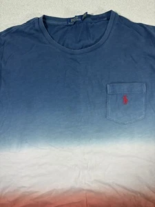 Herren Ralph Lauren Kurzarm T-Shirt, XXL Rot Weiß Blau Ombre K60 - Bild 1 von 8