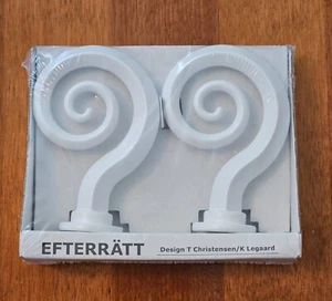 IKEA EFTERRATT Curtain Rod Finial Swirl Spiral Design White 20403 - Picture 1 of 2